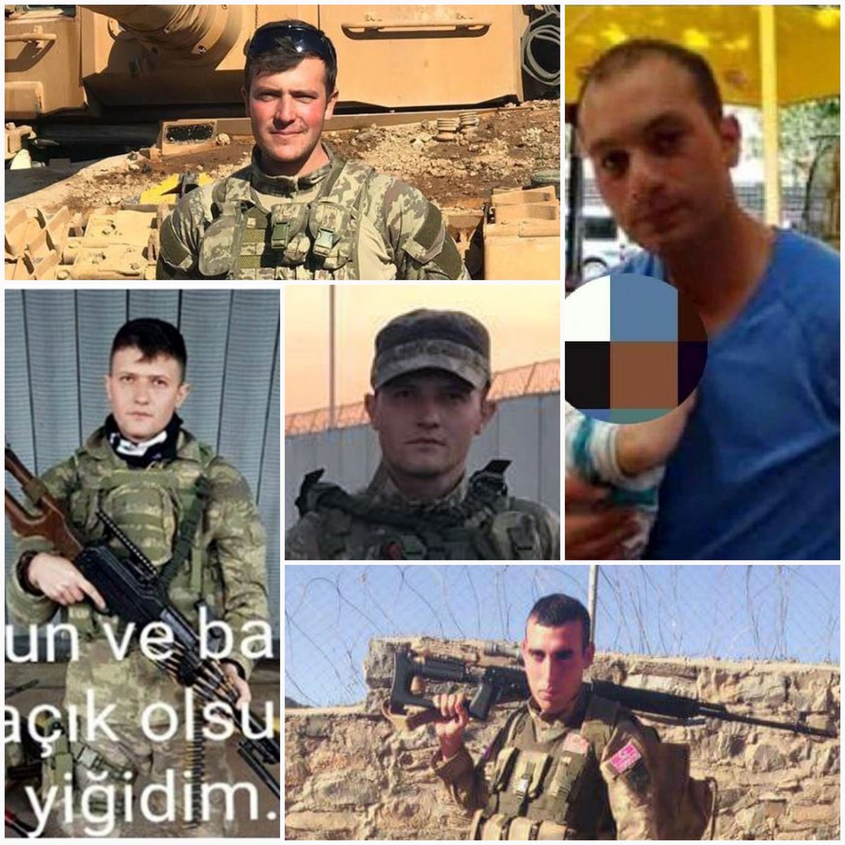 TUDATIYTE's tweet photo. Afrin operasyonunda onlarca teröristi etkisiz hale getirdikten sonra tankın içinde şehit düştüler.

Şu güzel yüzlere iyi bakın... Sanki şehadetle nasiplenmek için doğmuş nur yüzlüler onlar...

Ey şehîd oğlu şehîd, isteme benden makber, Sana âgûşunu açmış duruyor Peygamber. https://t.co/gNYM2nyag1