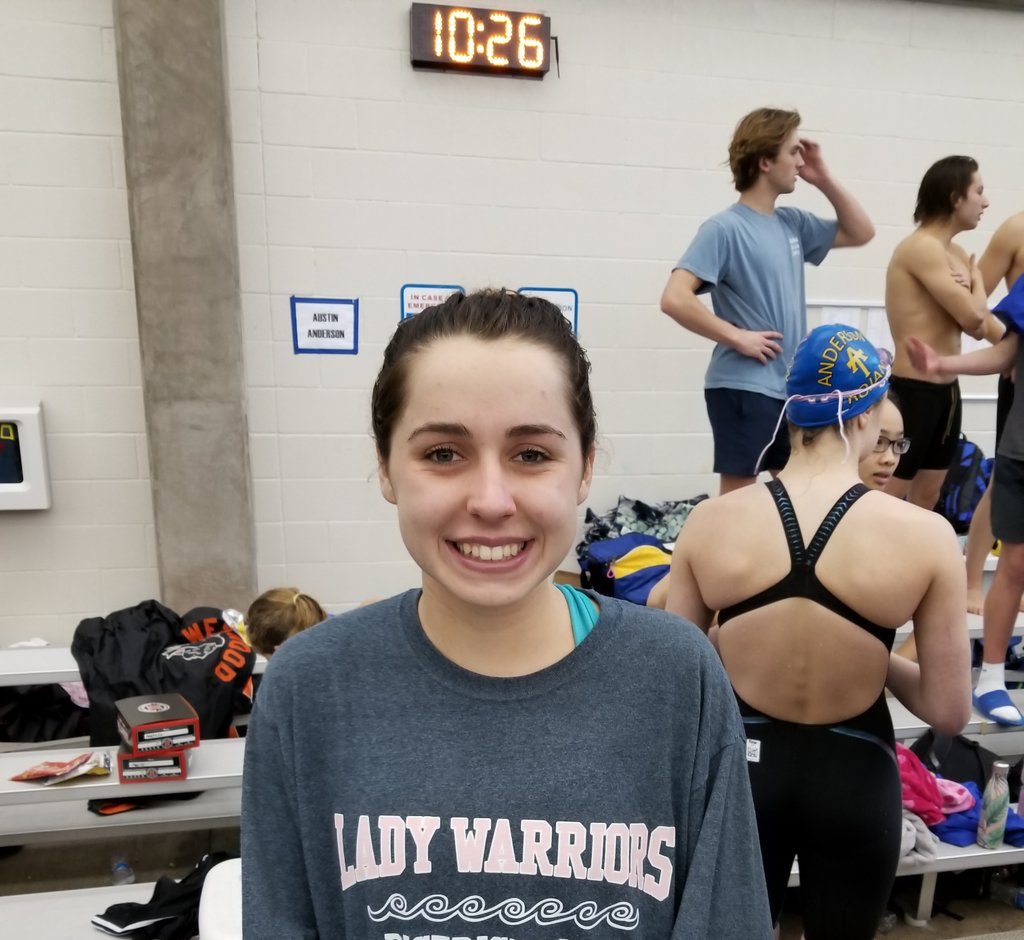 Congrats to Ashlyn Carroll for 2nd place in 100 yard butterfly! She is headed to STATE!