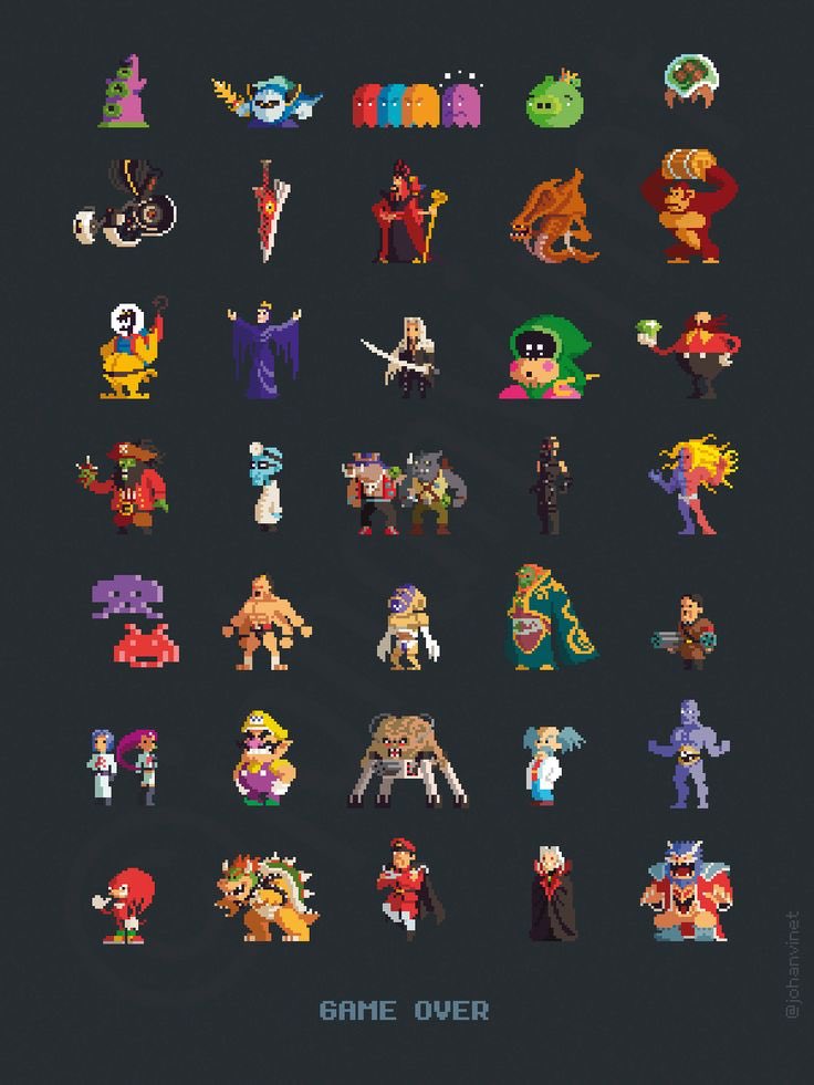 Classic #RetroGaming characters #PixelArt