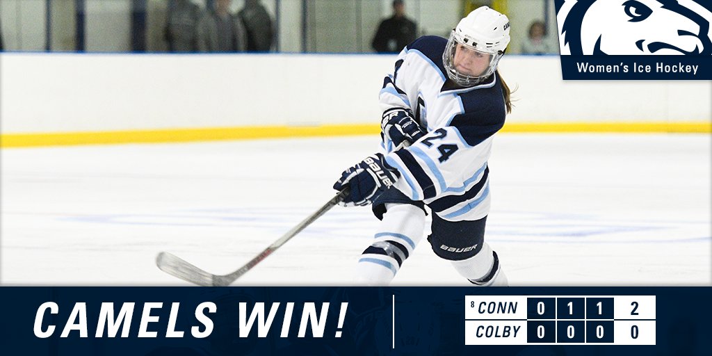 WHKY: FINAL! No. 8 <a href="/ConnCollWHKY/">ConnCollWHKY</a> completes the weekend sweep of Colby by the final of 2-0.

🔵 Olivia Good '19 - 1 Goal, 1 Asst.
🔵 Ashley Carbone '20 - 2 Assts.
🔵 Bailey Mertz '19 - 16/16 SVs

#CamelPride🐪🏒