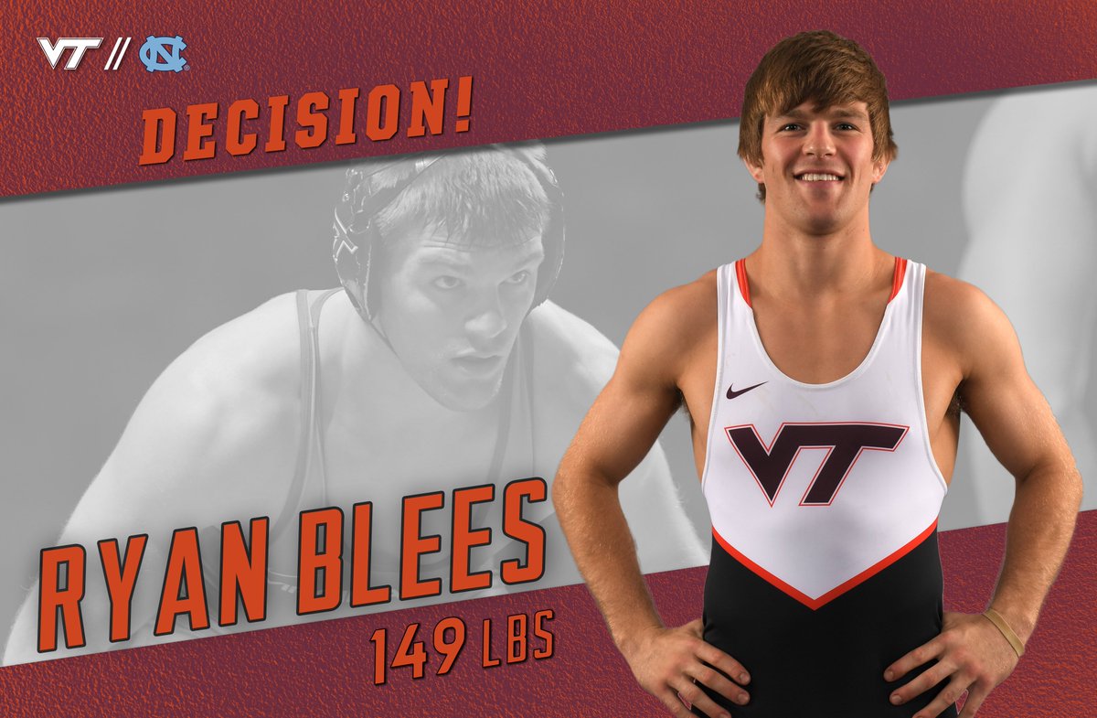 HokiesWrestling's tweet photo. 🚨TOP 10 UPSET IN BLACKSBURG🚨

Blees dec. #6 Heilmann, 3-1 (SV OT)

9-3 #Hokies https://t.co/62qEbwRRfJ