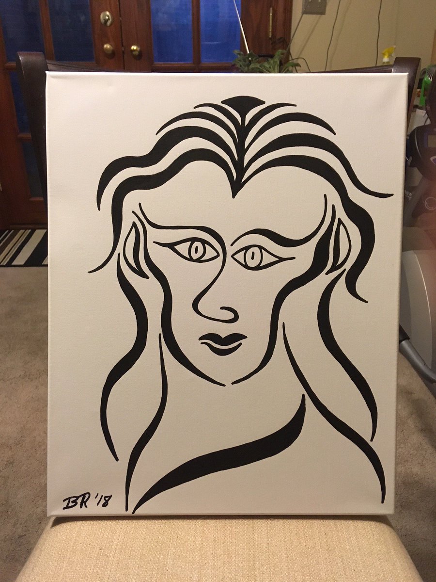 First paint drawing on canvas for a long time and first time using Molotow acrylic paint markers. I like them much more than Sharpie ones as they dry quickly and old lefty here can't smear them.