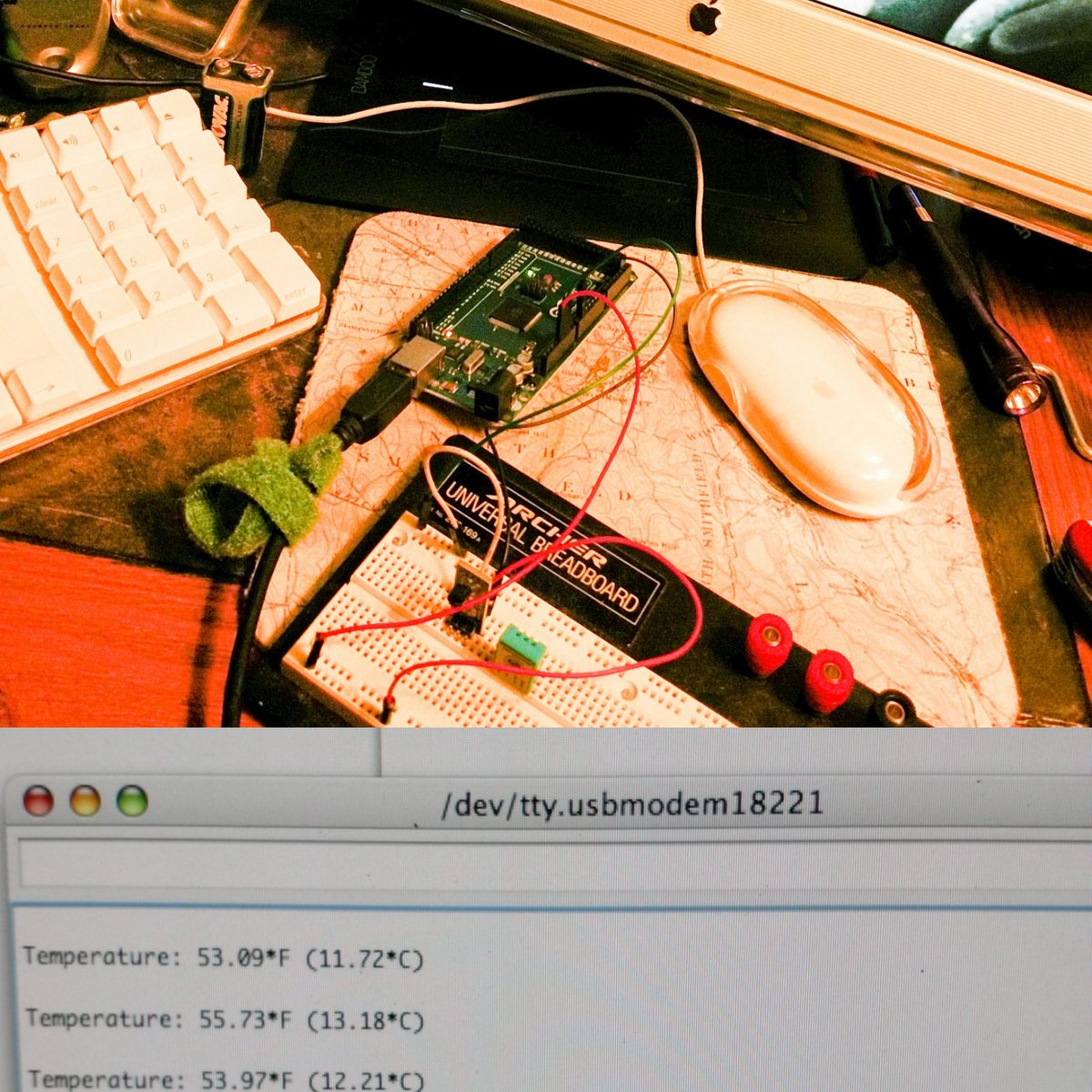DavidWayneHurd's tweet image. It&apos;s a little chilly in the 3-season room, tonight.

#Arduino #Cpp #MacG4 #Macintosh