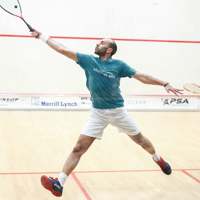 OM@MarwanElshorbagy, current World no4 in final of Motor  City Open 2018. Truly inspirational for the Millfield Squash community.