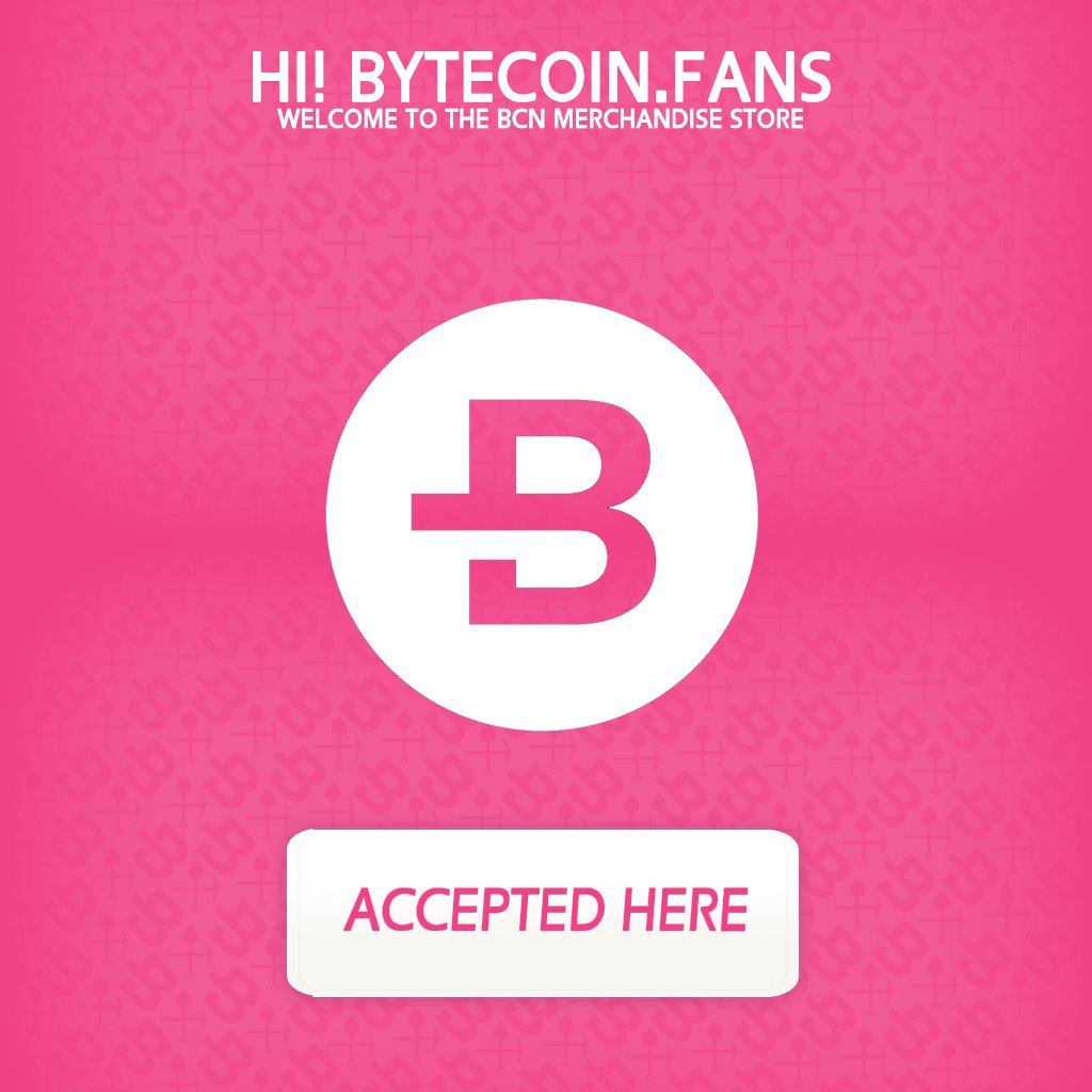 BytecoinFans's tweet photo. We are pleased to inform you that we have now made the payment method Bytecoin available to you via the payment service provider https://t.co/pqW7lnYbZi. #coinpayments #bytecoin #cryptocurrency #Merchandise #fanshop
#acceptedhere #bytecoinfoundation https://t.co/0nrrJbBbaX