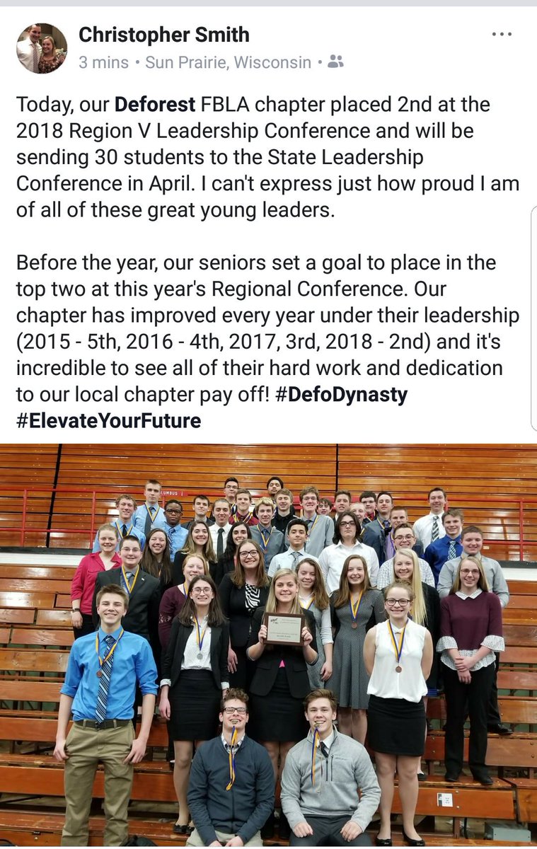 DeForestFBLA's tweet photo. Another record-breaking day for our FBLA chapter! #WIFBLARLC https://t.co/z0dYIPIVis