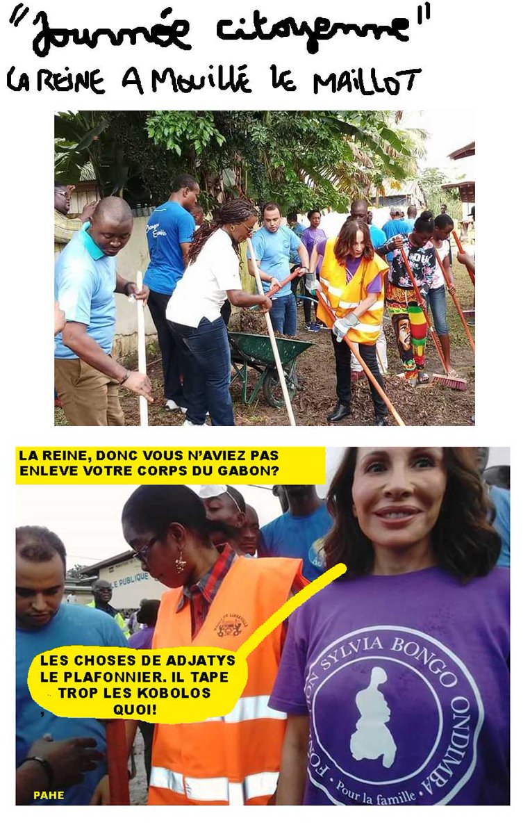 #Gabon La Reine dont on disait qu'elle avait fui le pays, s'est pourtant retrouvée à faire du ménage là-bas, à Okala, avec les gars de l'AJEV, pour la journée citoyenne.
m.facebook.com/story.php?stor…
