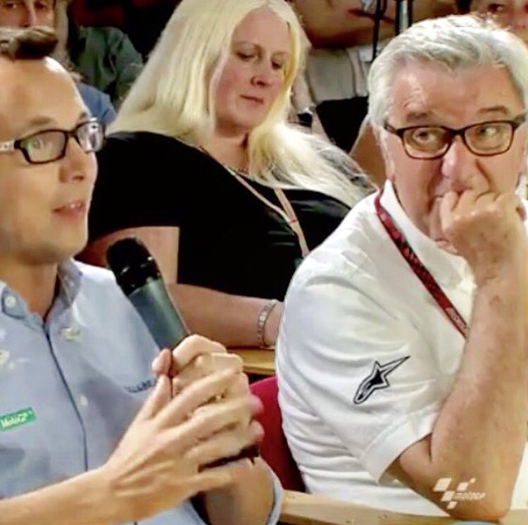 Ingvild_B_Photo's tweet photo. Wonder which MotoGP races I will go to this season. So far Mugello and Misano is for sure. 
Here is a capture from last years press conference in Mugello, me in the middle there... ☺️ Will miss you there Nick! #MotoGP https://t.co/4lastmphJn