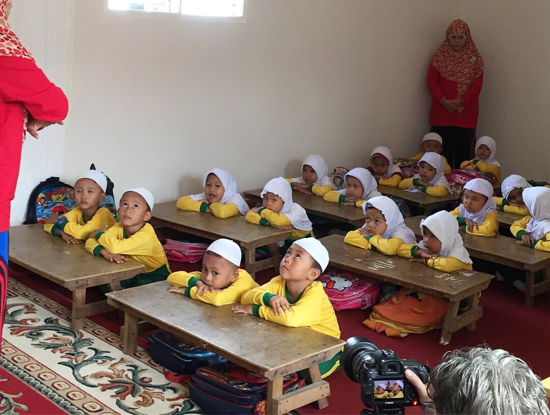 theschoolprjct's tweet photo. Our fully-funded 26 kindergarten students in our program are so excited to welcome the team from US @StateDept and @StoryCenter to cover our activities from morning exercise, praying, counting numbers, spelling letters, and listening to storytelling 🐌 in our reading house 🏡 https://t.co/lwtcStFORW