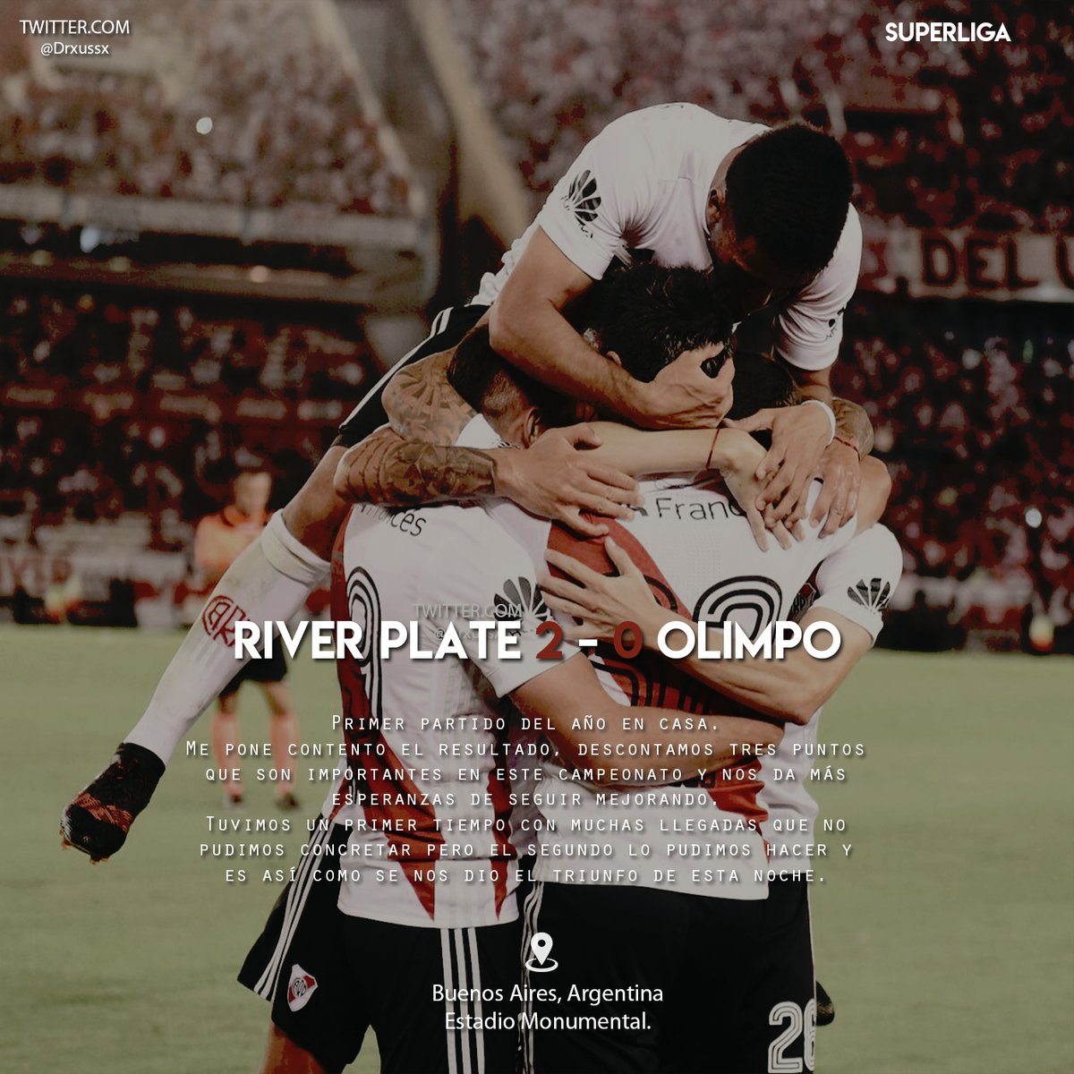⚽┇                                          
           Sᴇ ᴛᴇʀᴍɪɴᴀ ʟᴀ ɴᴏᴄʜᴇ
                  ᴄᴏɴ ᴀʟᴇɢʀɪ́ᴀ.