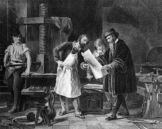 MarlaDemara's tweet photo. Escritos y libros elaborados a tinta y papel, bajo trabajo manual. Después se inventó la #imprenta de tipos móviles por el orfebre alemán Johannes Gutenberg, conocido como el “Padre de la imprenta”. Entre sus impresiones destaca la Biblia a 42 líneas. Murió un 3 de febrero d… https://t.co/hp6UNR6iBM