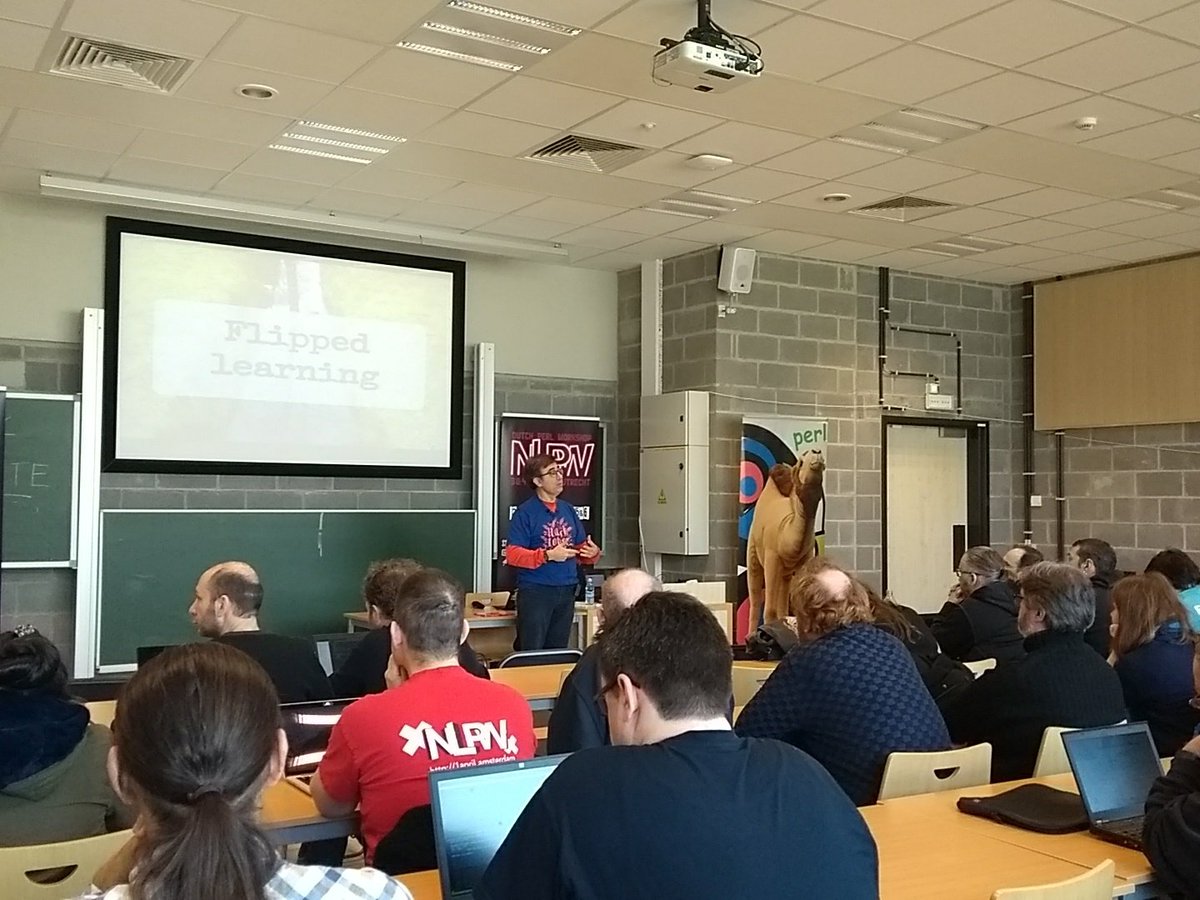 PerlFosdem's tweet image. .@jjmerelo about using CI in the classroom!