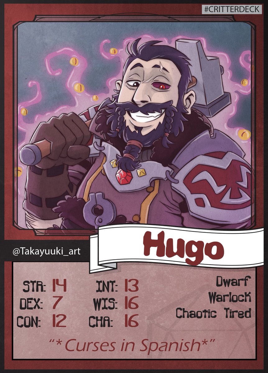 Takayuuki_art's tweet photo. Better late than never~ Bestest of ideas @Vyllaart !!
#Critterdeck
(Wish I'd have a beard as cool as that~) https://t.co/BSqvmJHAc3