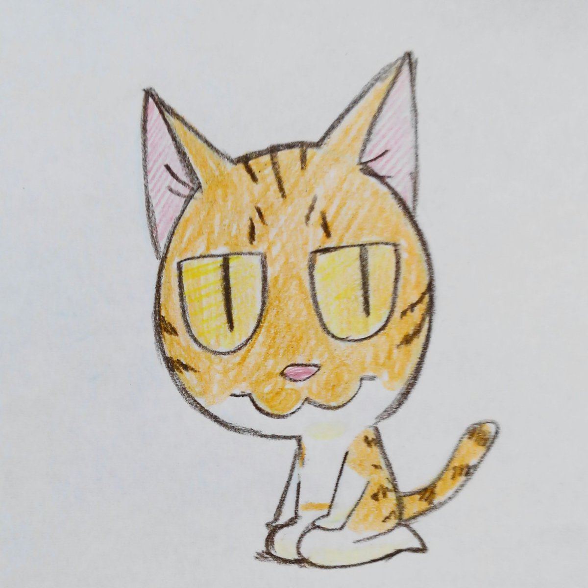 Iosuke 昼の麦 イラスト ねこ 手描き 色鉛筆 色えんぴつ Iosuke 昼の麦 イラスト ねこ 手描き 色鉛筆 色えんぴつ