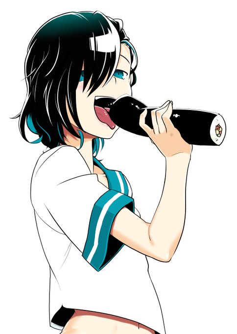昨日太巻きを食べる絵がいっぱい上がってたから、太巻きを食べるムラサを描いてみたよ #こっそり抜いてくれる命蓮寺 