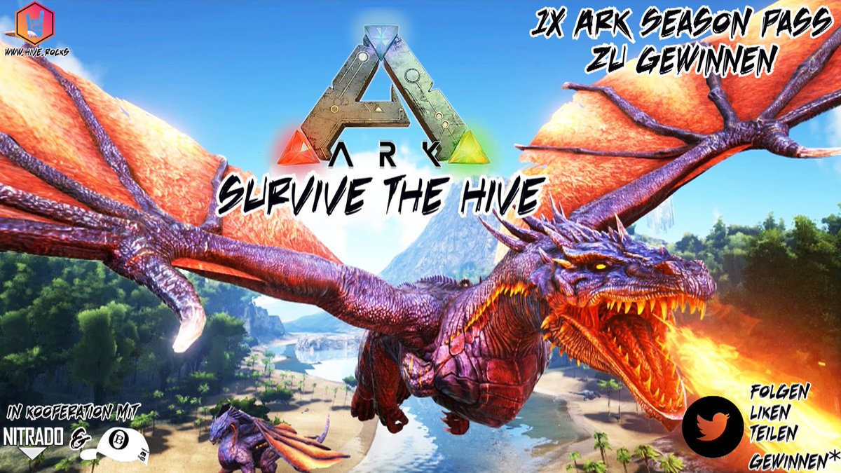 HiVE_Rocks's tweet photo. Mit freundlicher Unterstützung von @nitrado &amp; @OnkelBensLPs verlost der #HiVE einen #playARK Season Pass! Alles was du tun musst ist dem HiVE auf #Twitter folgen &amp; dieses Bild liken und teilen. Aus der #community wird dann per Zufall jemand ausgewählt der den Pass bekommt 🤘😉🤘 https://t.co/BJigTCS3F6