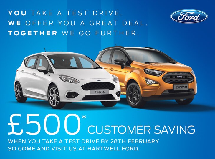 For February only get an extra £500 saving when you take a test drive in selected Fords. Find out more: bit.ly/2nwB1a9