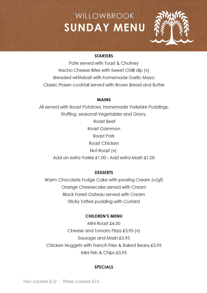 WillowbrookCRB's tweet photo. Join us for Sunday Lunch #CRB #willowbrook #NG4 #NG3 #GoPub #SundayLunch #Homemade #Specails #ChildrensMenu https://t.co/nh4Xhqfqw1