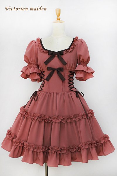 エプロンフリルドレス Victorian maiden 生成 お花レース エプロン