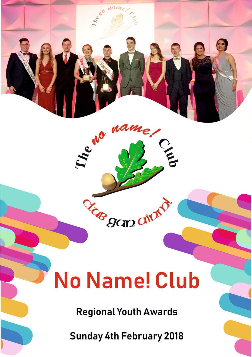 The_nonameclub's tweet photo. Safe travels to our clubs all across Ireland, heading to regional youth awards in #Claremorris, #Killarney and #Hollywood today. https://t.co/D5SknMrDyy