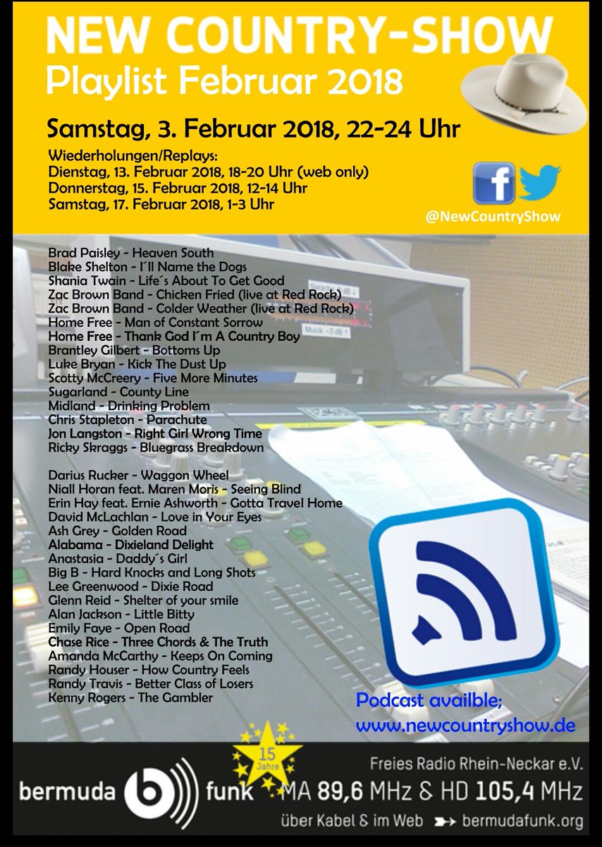 NewCountryShow's tweet photo. The February show hits the airwaves TODAY at 10pm CET #yehaaw https://t.co/R9vf1V3XhA