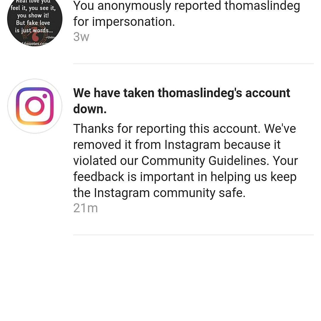 BeYourBestSelf2's tweet photo. #SundayMorning success ...another #fakeprofile removed from #instagram

@FakeDatingRebel https://t.co/eUtlWciqrY