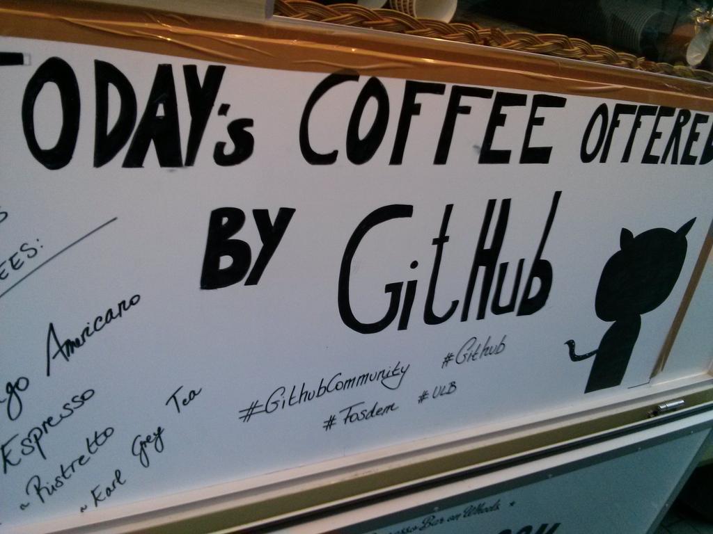 PVince81's tweet image. Thanks for the git clone github_free_coffee #githubcommunity #fosdem