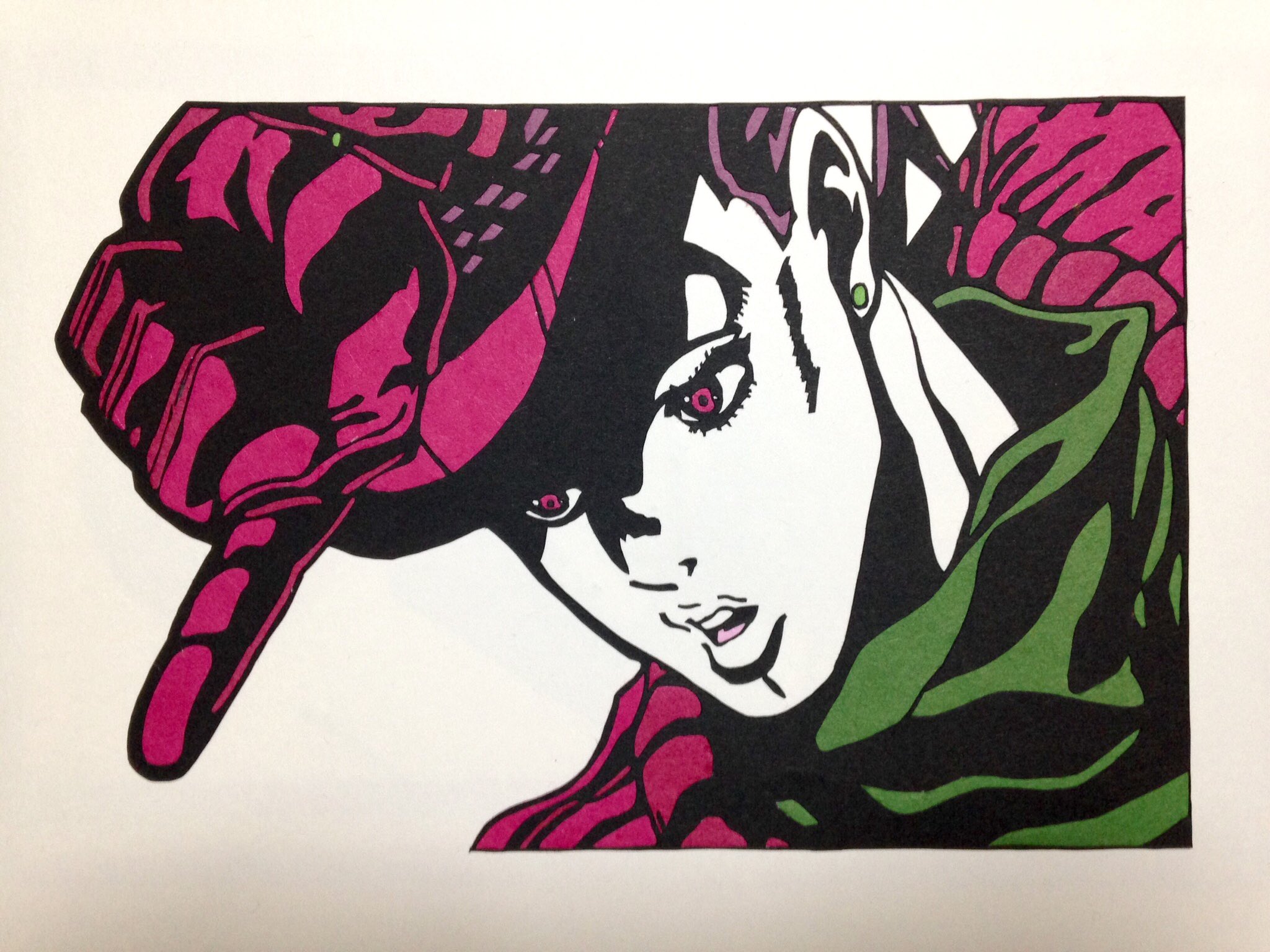 すいか 切り絵 Sur Twitter 過去作 4部edでの仗助 ジョジョは色付けが難しいけどそこがいい ジョジョの奇妙な冒険 東方仗助 切り絵 T Co Lax5ez1w3z Twitter