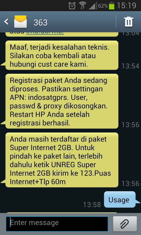 27_hari_pras's tweet photo. @IndosatCare, ceritanya saya mau paketin internet ni, ada pesan sepeperti itu, di unreg dlu lah sama saya. Pas di unreg, ko pulsa saya jadi berkurang ya? Kenapa ini? Udah di DM tapi tak dijwab. System nya gmana ini? https://t.co/VDUTjJ7M9M