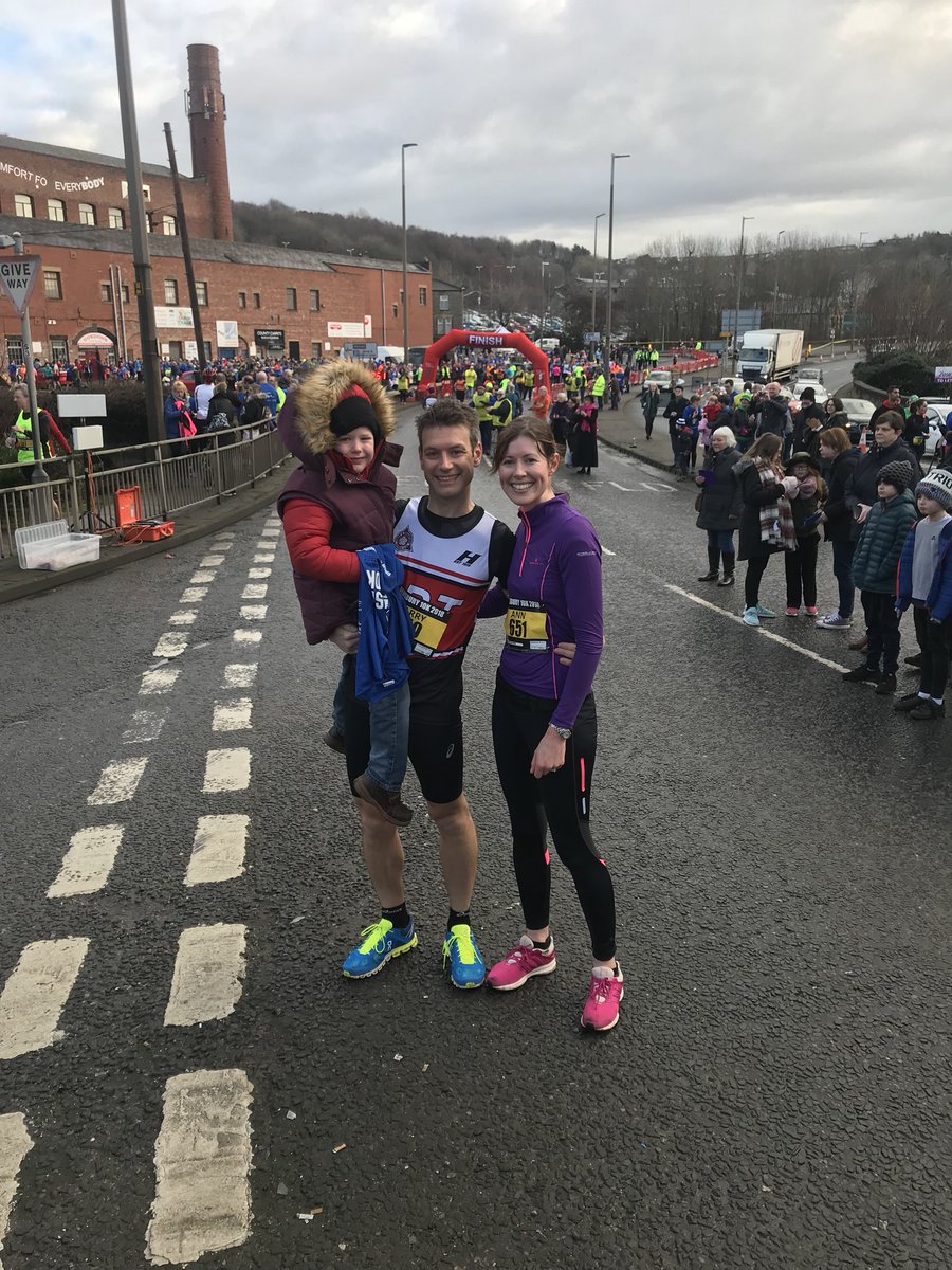 Dewsbury 10k done ✅ new PB, great atmosphere doing it with the family, cold but delighted! Loving my new cloud flows  @on_runningUK @UkTriChat @UKRunChat #run #goforarun #smile #happy #triathlete #race #trilife #running