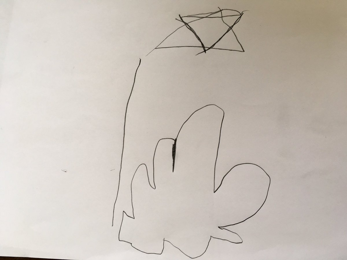 SarahHercod's tweet photo. Two stars drawn by the same 4yr old - the first, without adult interference (below) and then a new version after a discussion about points and triangles (above). Which do you prefer?! https://t.co/rZlIvETWeg