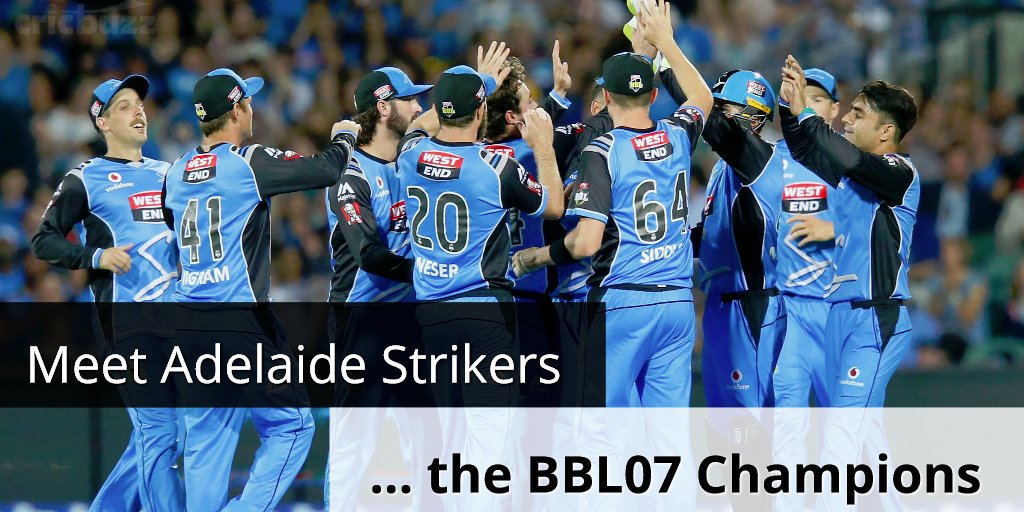TarunSitu's tweet photo. Congratulations @StrikersBBL for win the Biggggg Bash League👏🏆
Very good season @HurricanesBBL also... #BBLFinal #BBL07 #BBL07FINAL #Champion #BBL2017 ☺️☺️☺️☺️☺️ https://t.co/8HF00YCO59