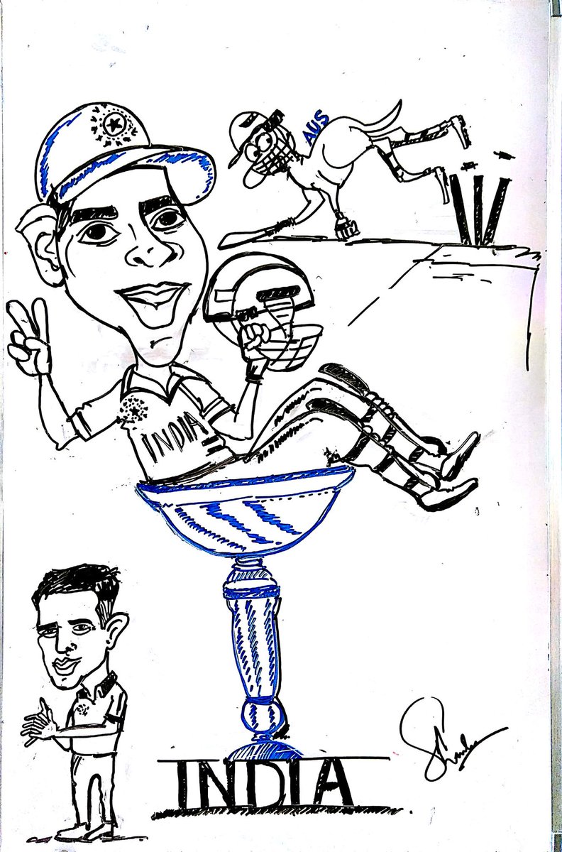 AdityaShanker18's tweet photo. #india #lifts #U19CWCFinal #Cricket #WorldCup2018 #kudos #toyoungbrigade #FutureStars #specialmention #RahulDravid #random #caricature #eatsleeepconquerrepeat #beingphysio @Shaw_Prithvi @indiancricketteam @BCCI @starsportsindia https://t.co/2jzr2OmHO2