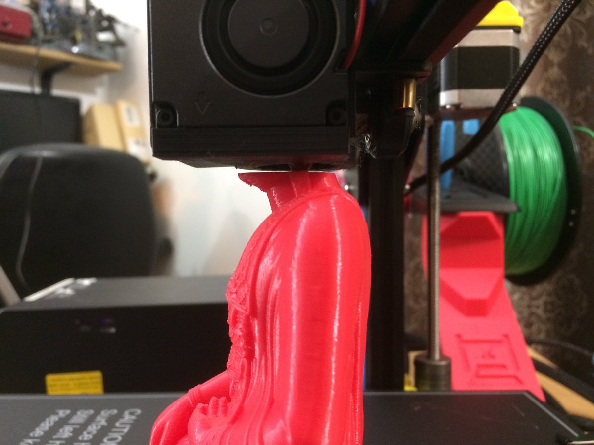 MakeItClever3D's tweet photo. #3DPrinting a Buddha for my wife for her desk at work. Who needs supports anyways? #3dprinter #Buddha #keepthatchinup https://t.co/i4sljdlSIw