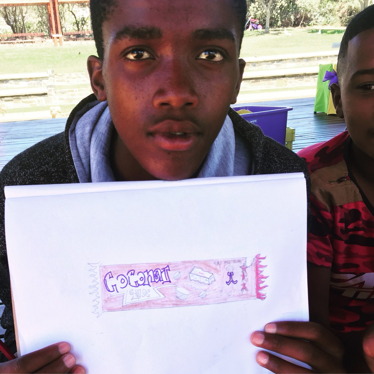 ChildCareSA's tweet photo. Follow the BDF Trust: https://t.co/HYOgbXqu2R. We have been working with the young teens of Blikkiesdorp for the last 3yrs. In our latest workshop the kids designed chocolate branding. Please search #BambiniDreamVote &amp; like your favourite designs. The top designer gets a prize! https://t.co/WAatG1eDPm