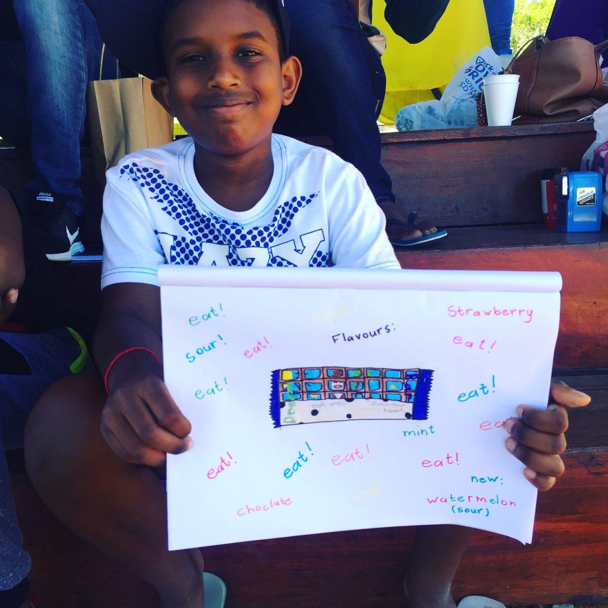ChildCareSA's tweet photo. Follow the BDF Trust: https://t.co/HYOgbXqu2R. We have been working with the young teens of Blikkiesdorp for the last 3yrs. In our latest workshop the kids designed chocolate branding. Please search #BambiniDreamVote &amp; like your favourite designs. The top designer gets a prize! https://t.co/WAatG1eDPm