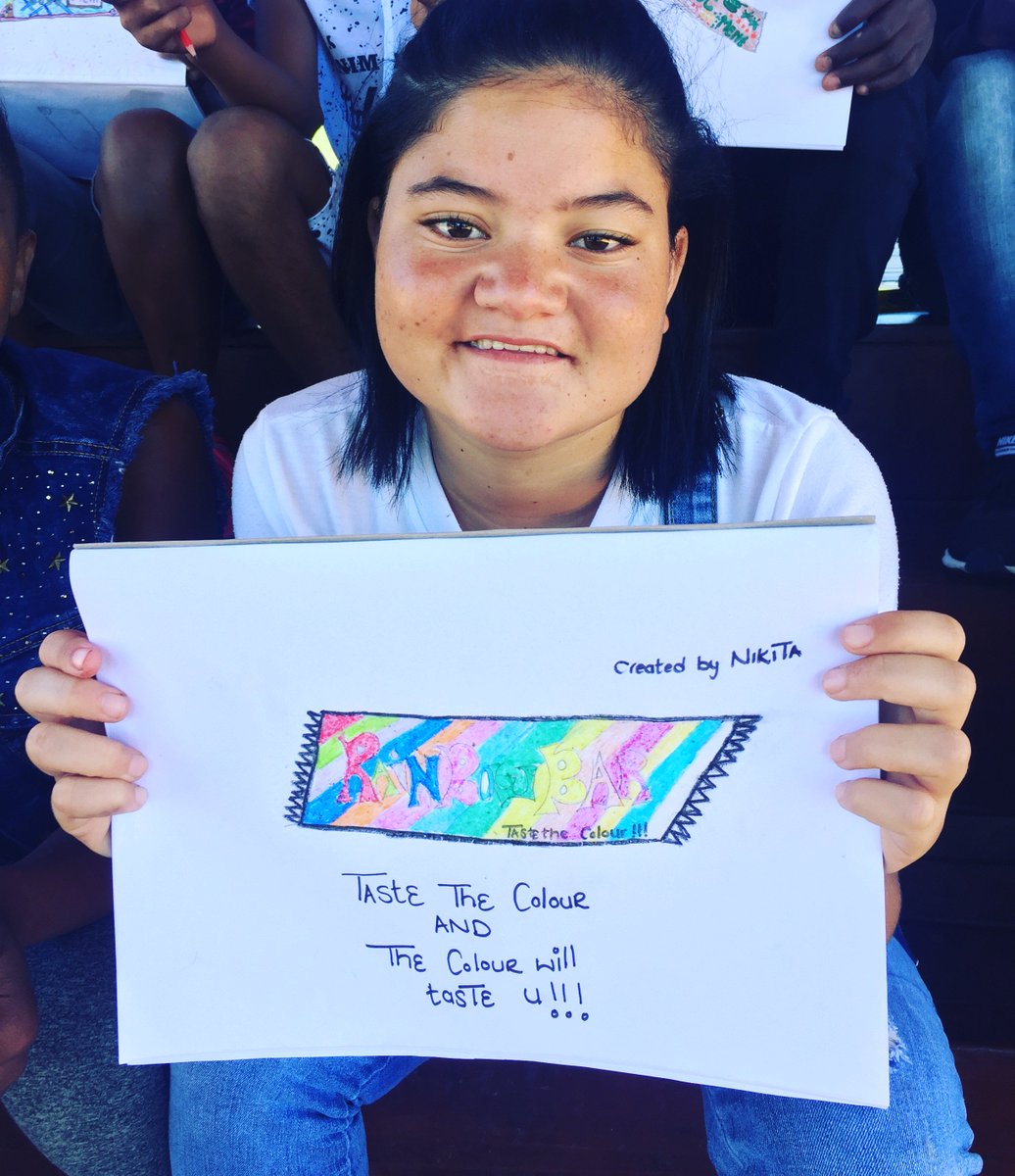 ChildCareSA's tweet photo. Follow the BDF Trust: https://t.co/HYOgbXqu2R. We have been working with the young teens of Blikkiesdorp for the last 3yrs. In our latest workshop the kids designed chocolate branding. Please search #BambiniDreamVote &amp; like your favourite designs. The top designer gets a prize! https://t.co/WAatG1eDPm