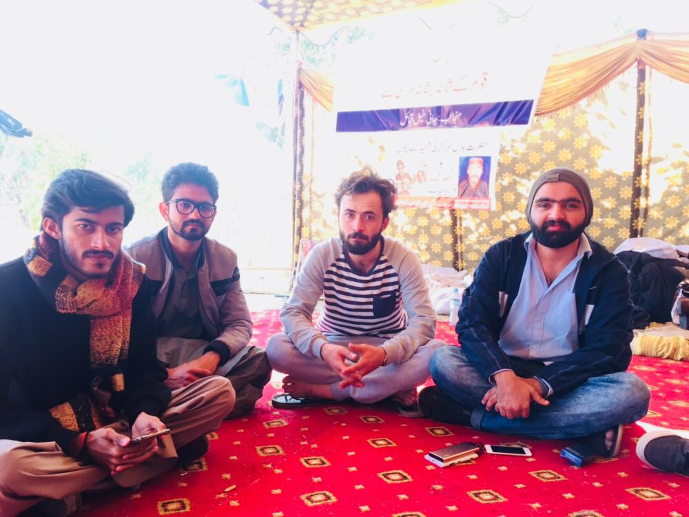 DSAlliance_'s tweet photo. Some of our students are present at Dharna site to show solidarity with pushtoons struggling for justice. The sitin will continue until their all 4 demands are met.
End enforced disappearances
Arrest Rao Anwar
Remove landmines from FATA
Bring back missing persons. #PushtoonSpring https://t.co/EYKFQtMB81