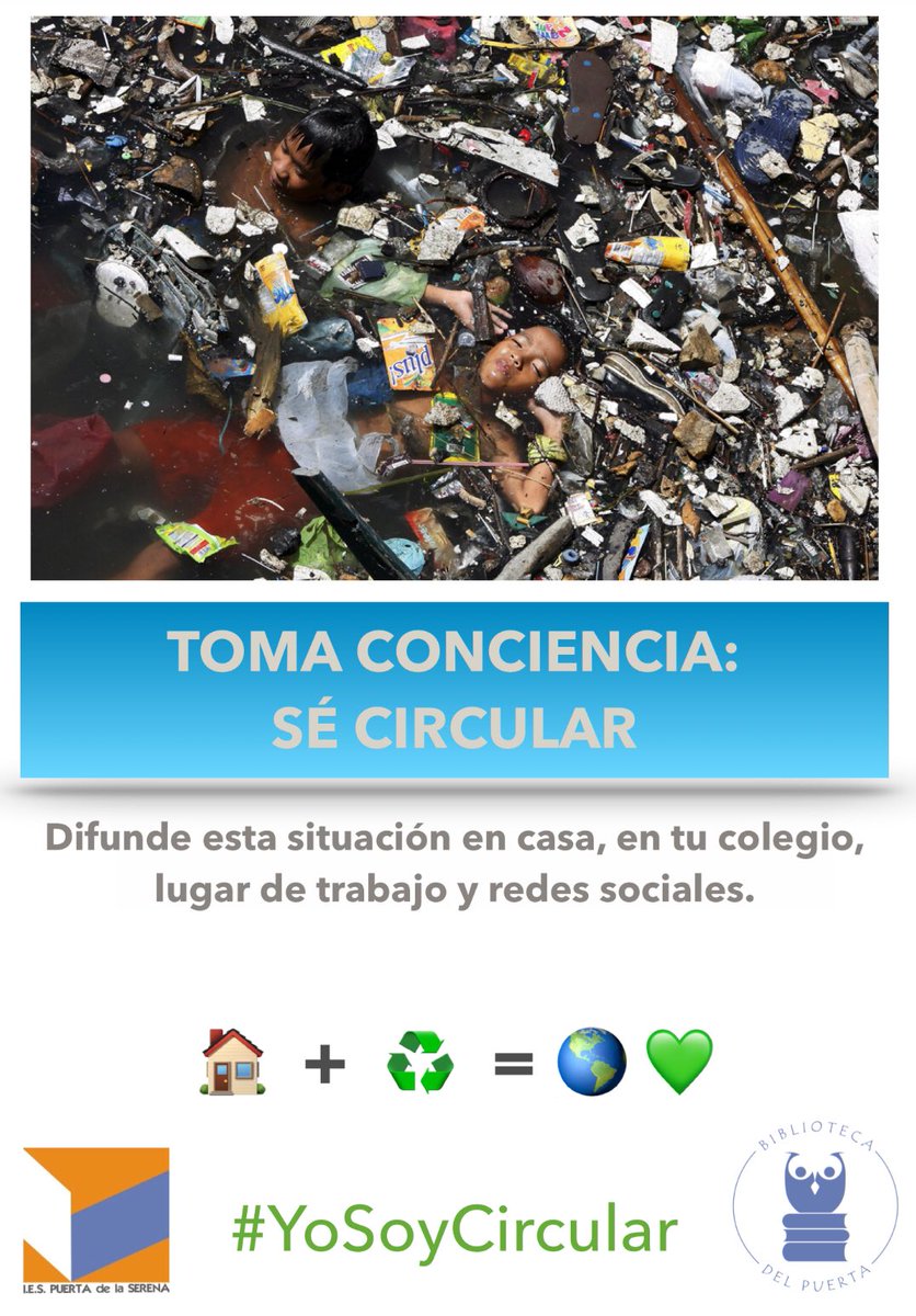 #YoSoyCircular en @IESPuertaSerena. Visita nuestra exposición en la #biblioteca 
💚♻️🌎👍🏻