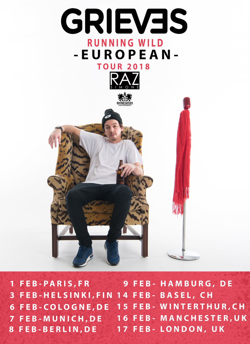 rhymesayers's tweet photo. MUNICH, DE: @Grievesmusic brings the #RunningWildTour to the @Muffatwerk in just a FEW DAYS! see you soon.
TICKETS + INFO: https://t.co/WgPqruLGXO https://t.co/8S8l37mxLW