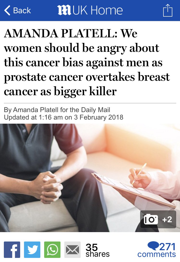 DMReporter's tweet photo. EQUALITY: It blows my mind that the Mail is interpreting a decline in breast cancer deaths as part of a war on men. https://t.co/bQGgMIQKoV