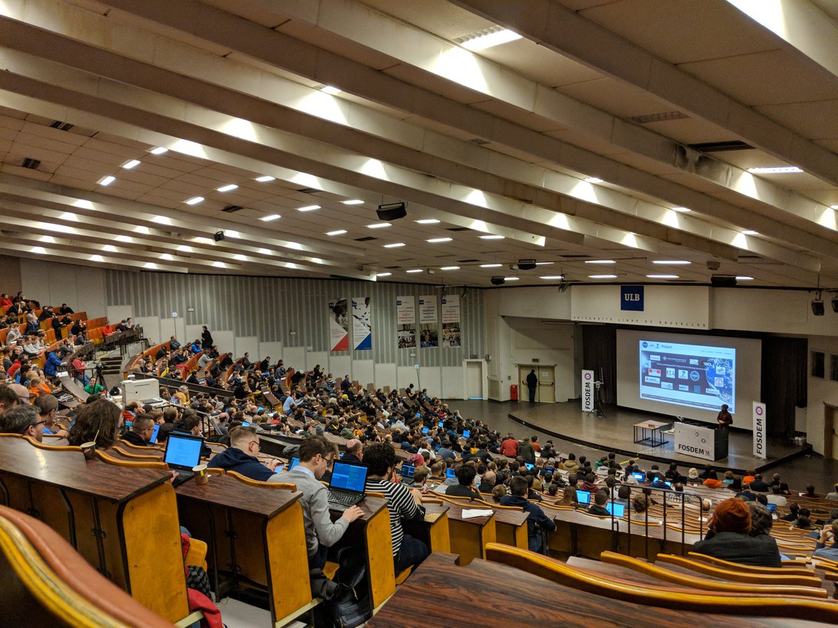 __Andy_________'s tweet photo. One of the reasons I came back to #fosdem. Everything from 8-bit console dev to #upsat, the 1st open source satellite in space... When you can get a seat 😅 https://t.co/a7PjaLqkdl