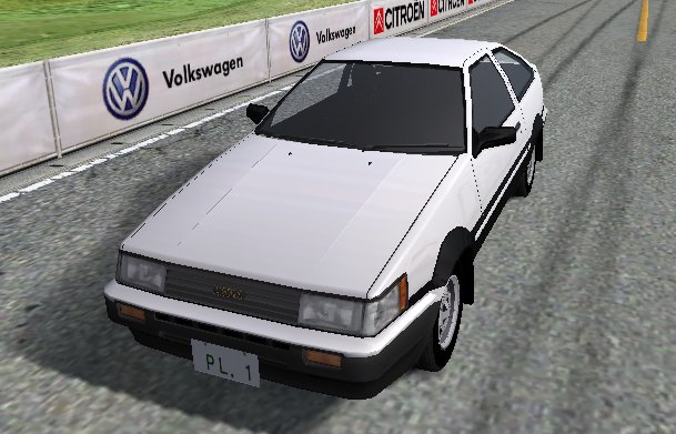 GM2_ken's tweet photo. ローポリと言ってもテクスチャ作業は割と時間かかります。
バトルギアのAE85をリスペクトしながら製作中です！#project_BG #バトルギア #ハチゴー #ハチロク #MOD #Race07 #GTREvo #RaceOn #RaceInjection https://t.co/rVUonxnC6u