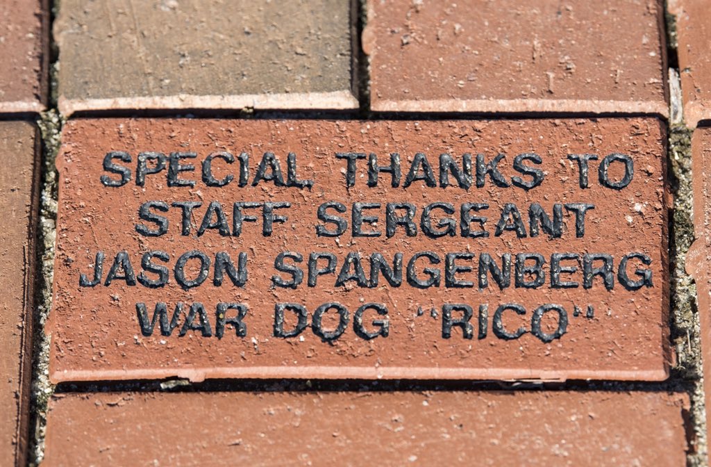 jodi_mohrmann's tweet photo. Emotional #LastCall for a #K9 #Military #Hero. 436th SFS members render a final salute to retired #MWD #Rico. His handler, retired Tech. Sgt. Jason Spangenberg, carried him to the vet ctr at #DoverAFB &amp; never left his side. Rico suffered from Canine Degenerative Myelopathy #RIP https://t.co/ycJWEIsonL
