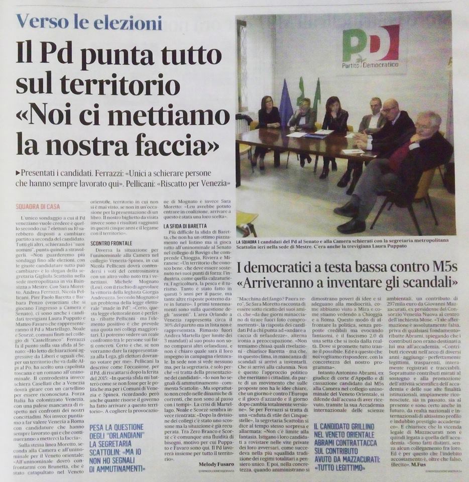 ConPellicani's tweet photo. Ieri la presentazione alla stampa dei candidati veneziani alle #elezioni2018. 
Il legame con il territorio è la cifra delle nostre candidature: conoscenza dei problemi e risposte concrete.
#ElezioniPolitiche2018 https://t.co/R0KICI06ed