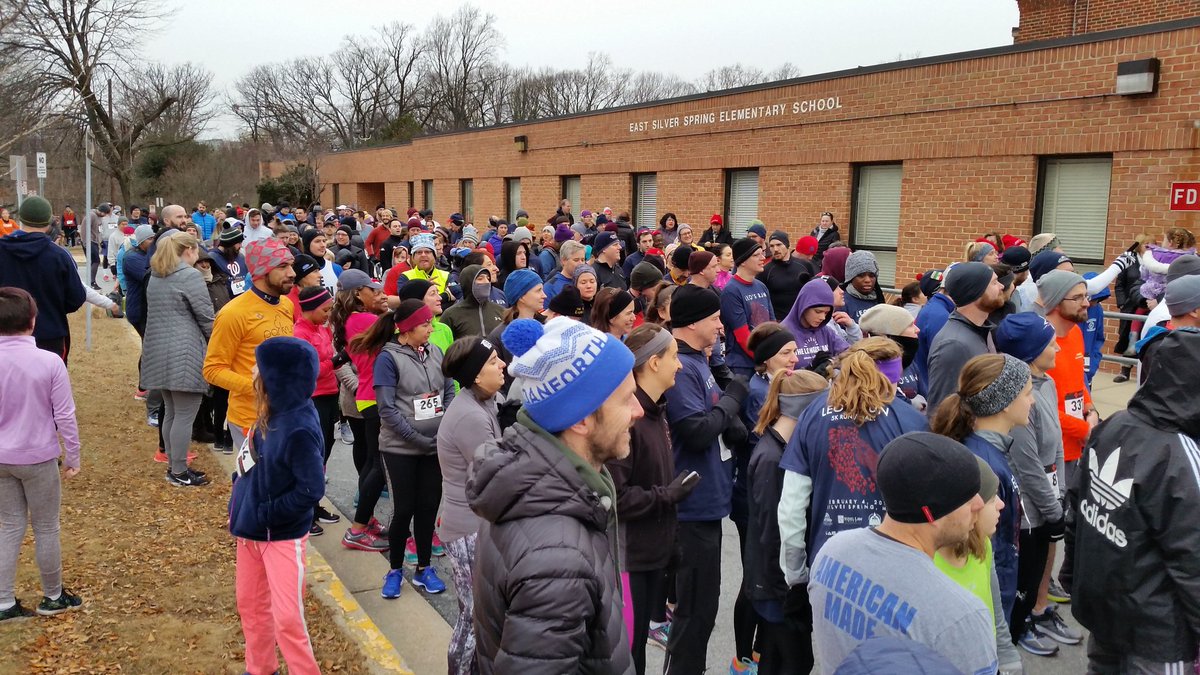 tomhucker's tweet photo. Proud to join an overflow crowd who ignored the forecast to turn out for @LeosRunSS ! Thanks to @mikeoloop &amp; CJ &amp; all the volunteers. Great to run w @Katefortakoma &amp; honored to bring a citation from @MoCoCouncilMD https://t.co/KKd97S0hNx