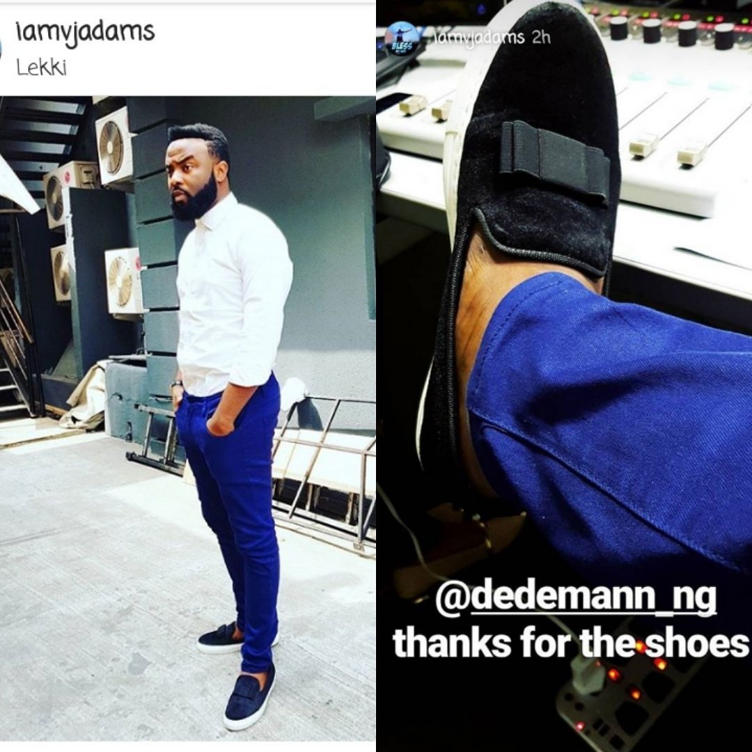 Dedemann_ng's tweet photo. The freshest dude ever liveth @iamvjadams in our black velvet bow sneakers (model no-DM29)...#blessmyway #shoes #shoe #kicks #instashoes https://t.co/aeSIN9otQ0