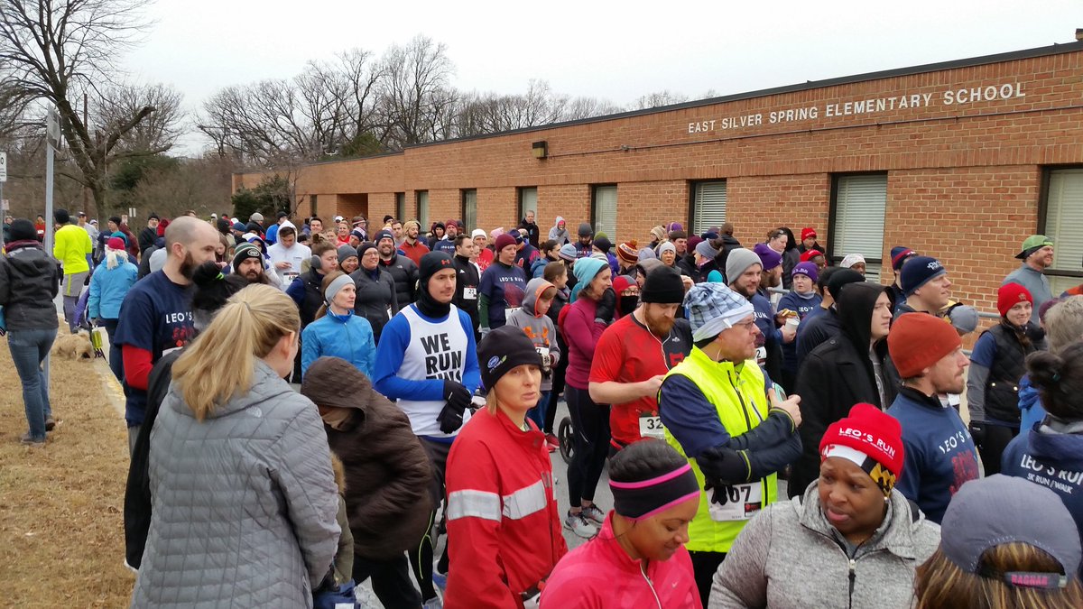 tomhucker's tweet photo. Proud to join an overflow crowd who ignored the forecast to turn out for @LeosRunSS ! Thanks to @mikeoloop &amp; CJ &amp; all the volunteers. Great to run w @Katefortakoma &amp; honored to bring a citation from @MoCoCouncilMD https://t.co/KKd97S0hNx