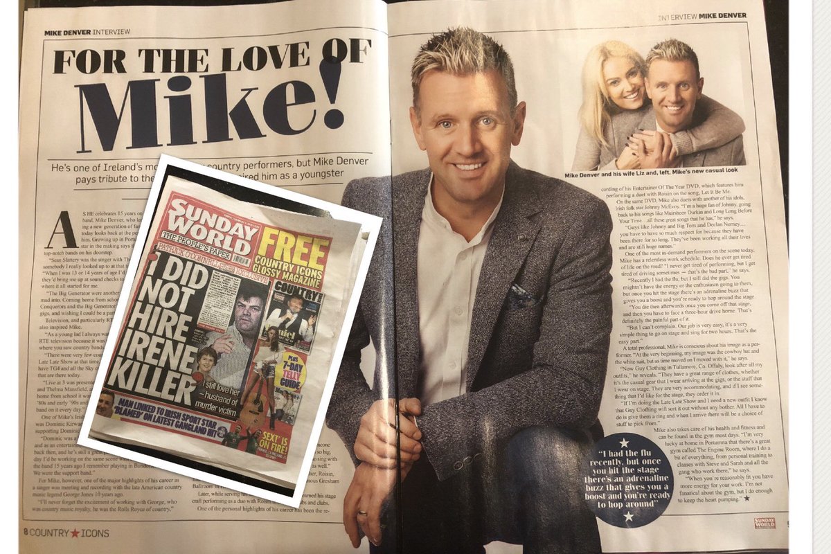 MikedenverMike's tweet photo. mag #countryicons 🤠 today’s @sundayworld. Interview from singers on the #countrymusic scene fantastic job by @SunWorldShuffle #EddieRowley https://t.co/n3RTrc4cKU