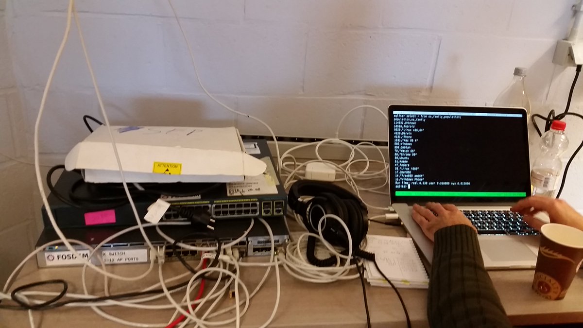 fosdem's tweet image. Sneak peak of the NOC